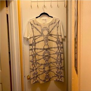 Zara Cream Colored Link Pattern Dress - XL